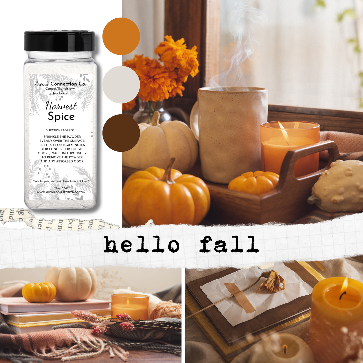 Embrace the cozy essence of autumn with notes of crisp apples, spiced pumpkins, and earthy leaves. Our specially formulated deodorizer not only neutralizes unwanted odors but also creates a comforting atmosphere that evokes the beauty of fall.